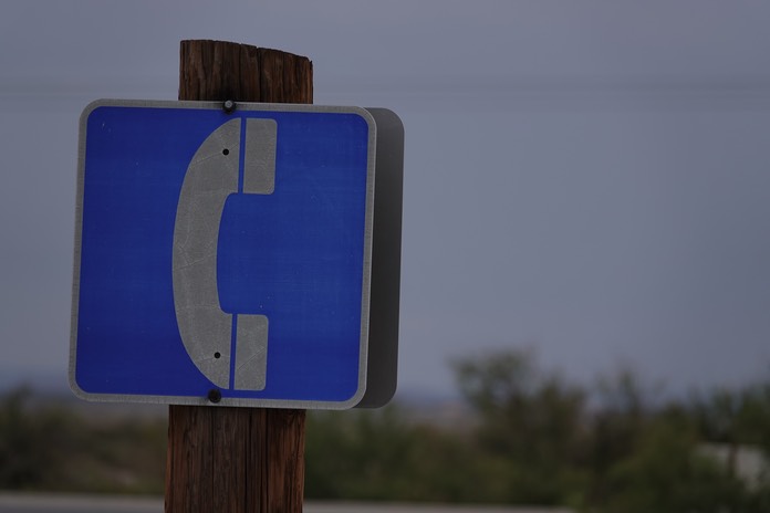 telephone sign, white sands Missile Range